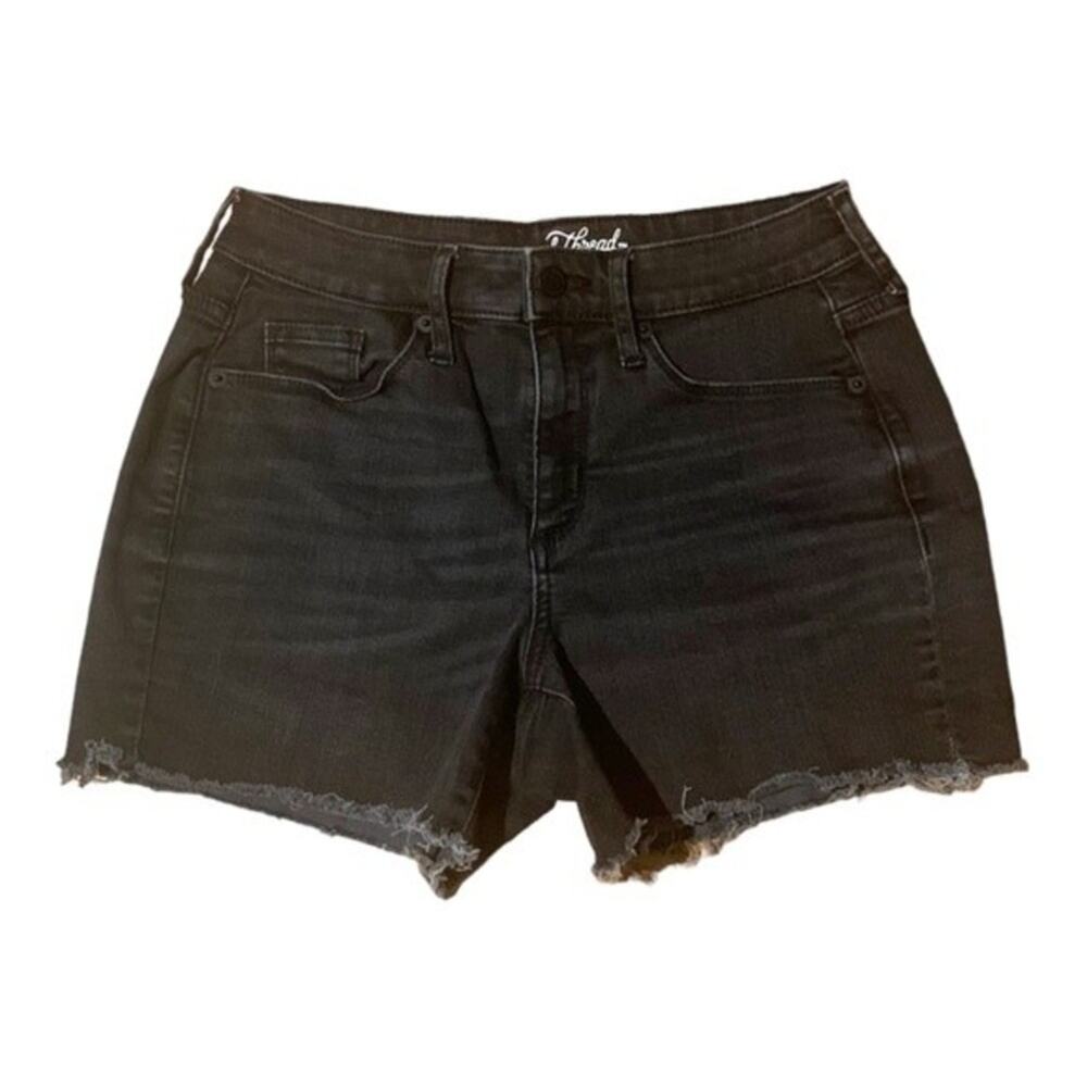 Universal Thread High Rise Midi Denim Shorts Black Size 2